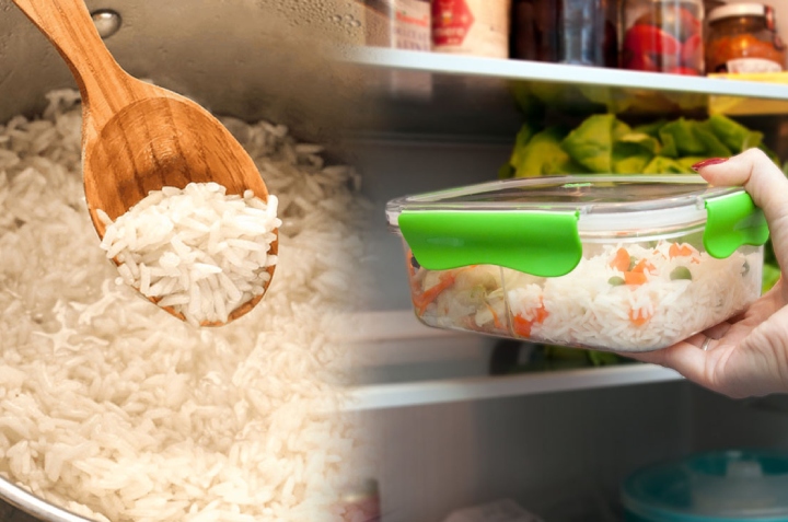 arroz en el refrigerador