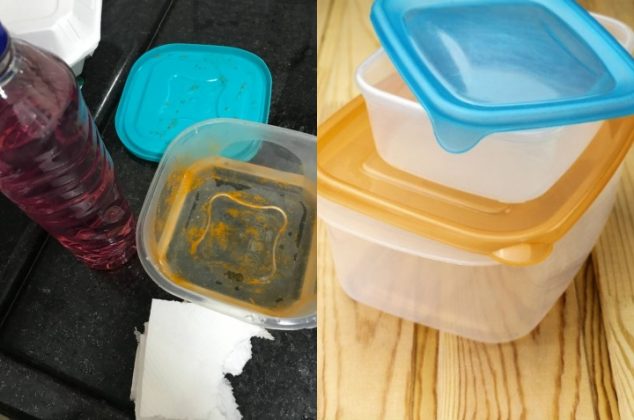 Cómo quitar manchas amarillas de los recipientes de plástico, en 4 pasos
