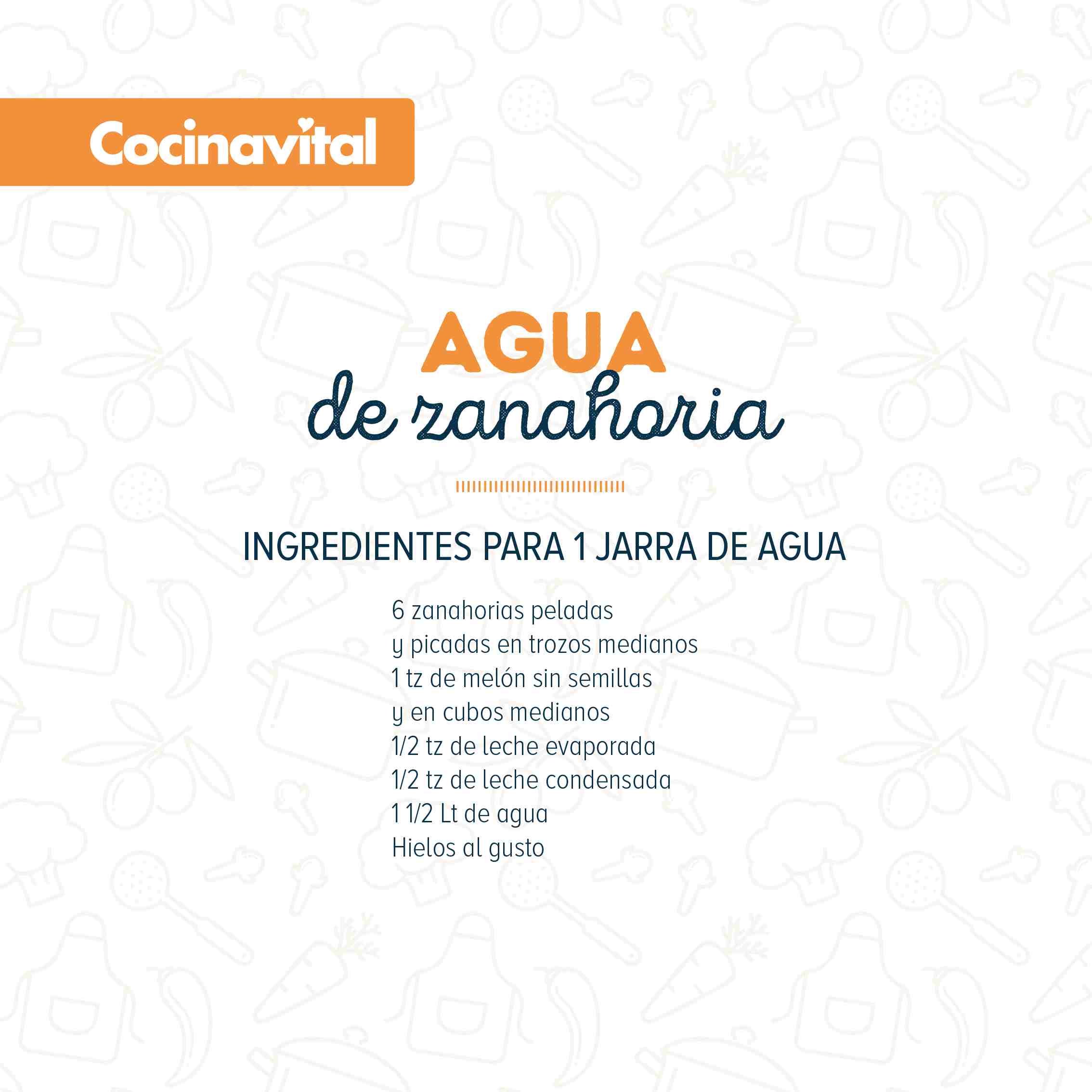 Ingredientes Agua de zanahoria