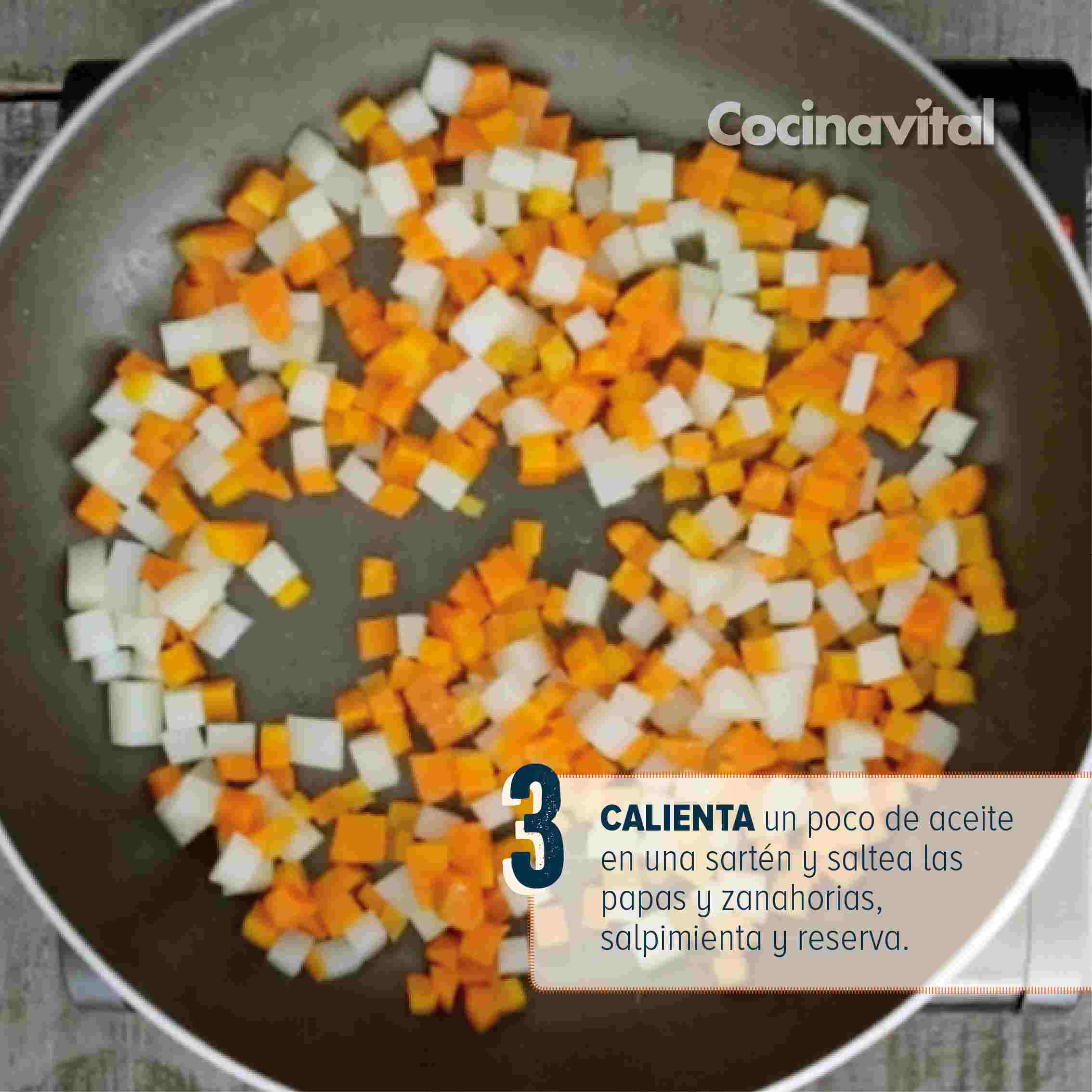 Calienta los ingredientes