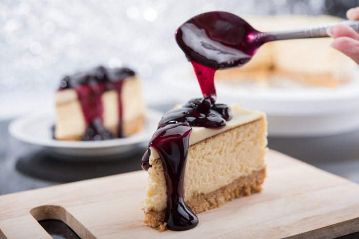 Cheesecake horneado con jalea de vino tinto