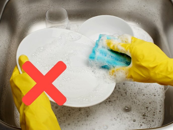 errores al lavar los platos