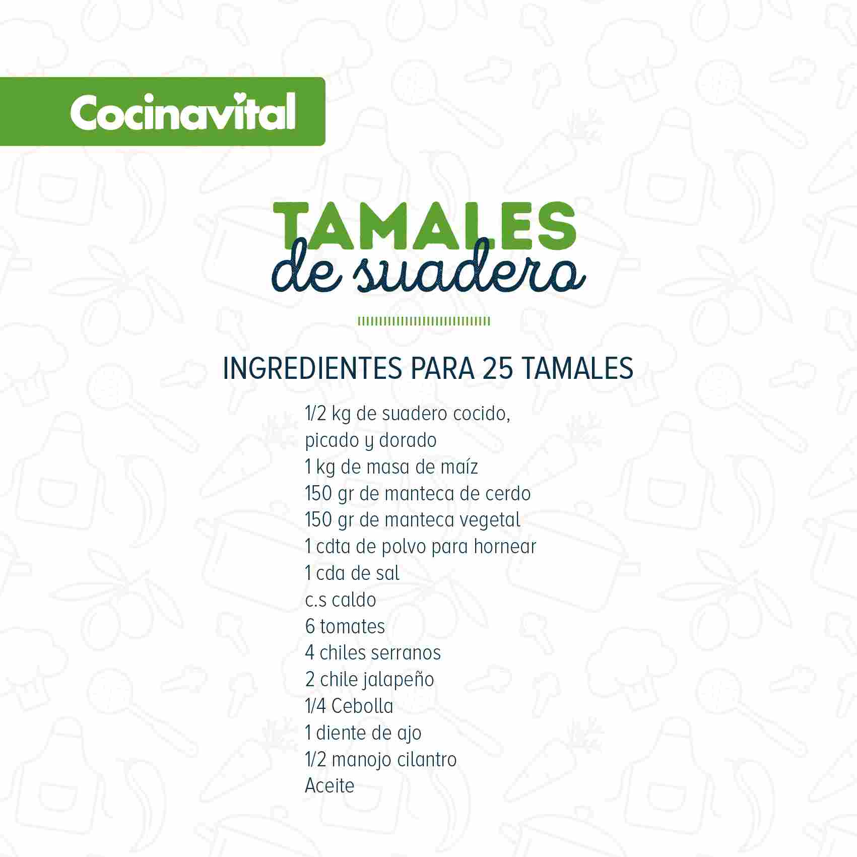 Ingredientes Tamal de Suadero