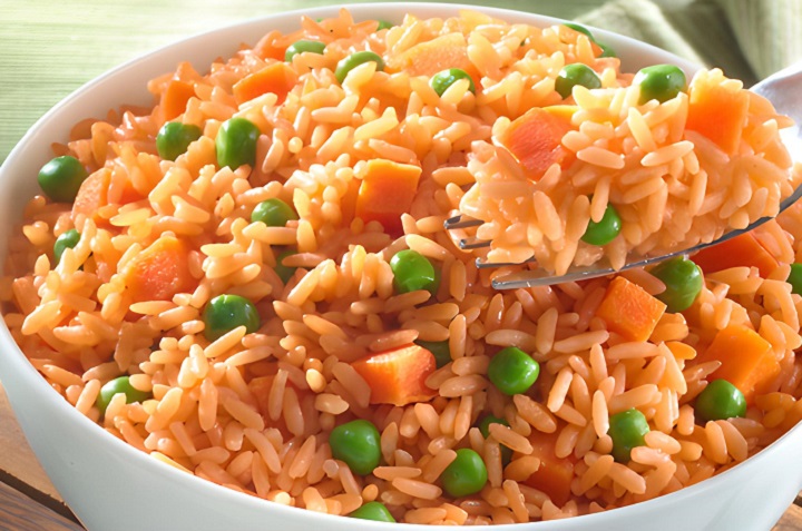 arroz rojo con verduras