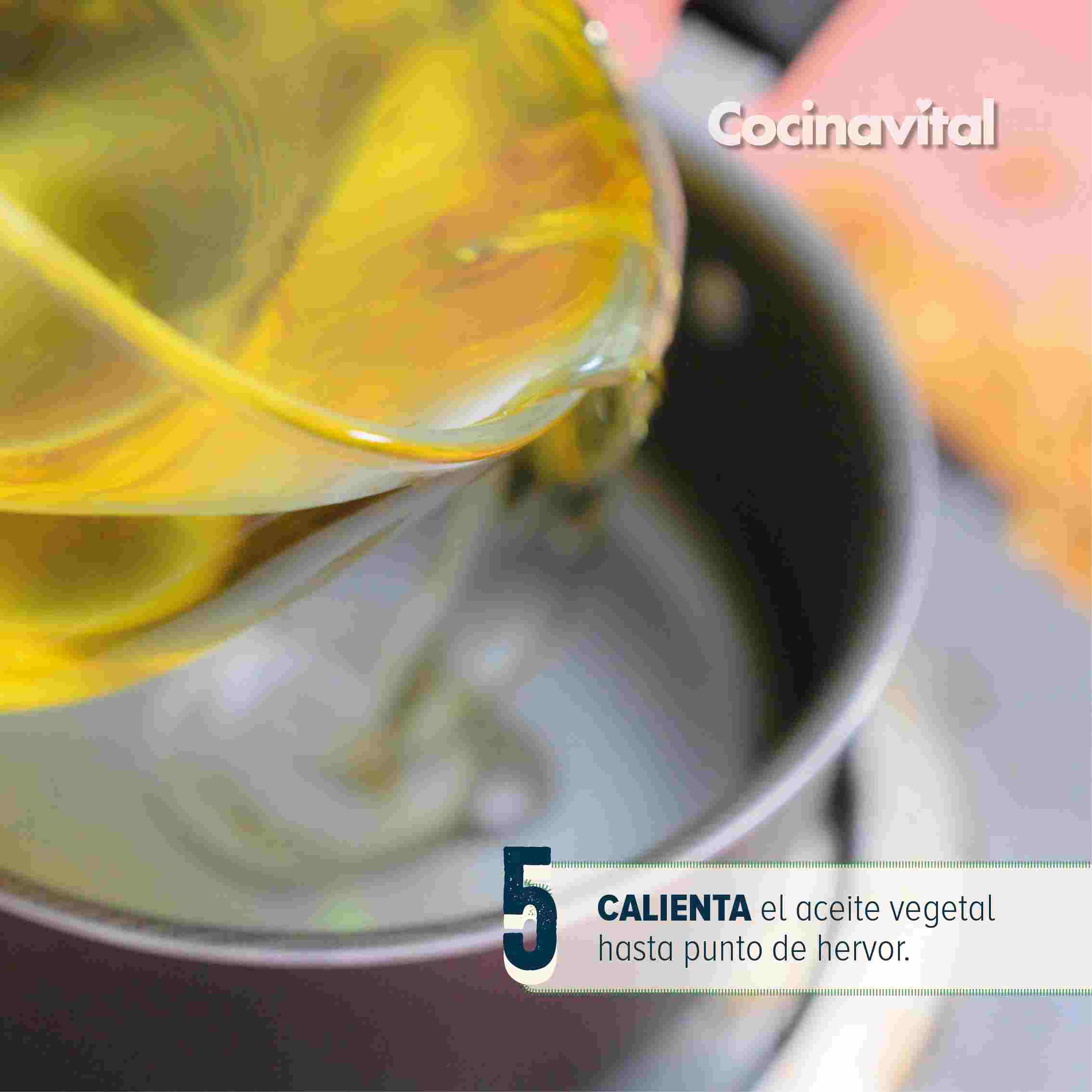 Calienta el aceite vegetal