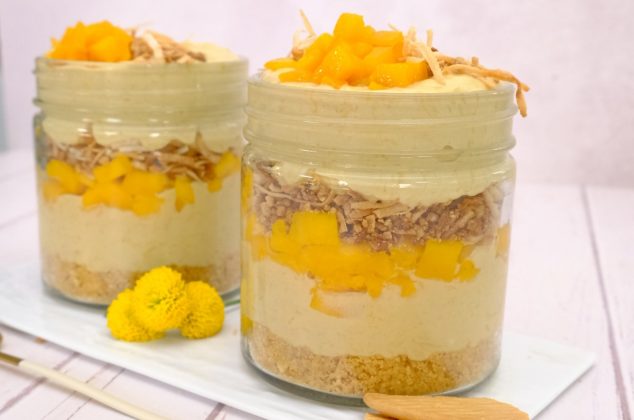 Cheesecake de mango, ¡delicioso y fácil postre en vaso!