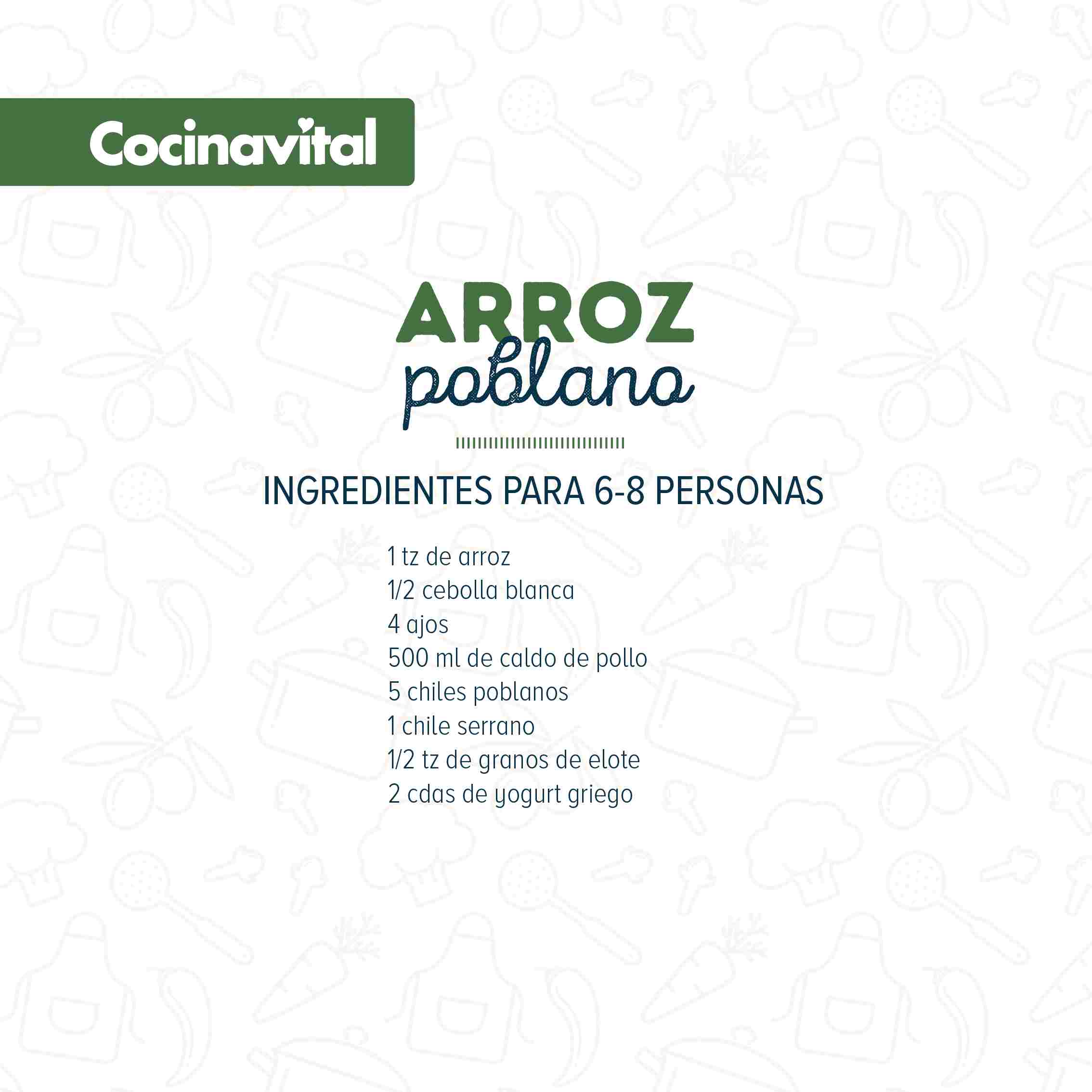 Ingredientes Arroz poblano