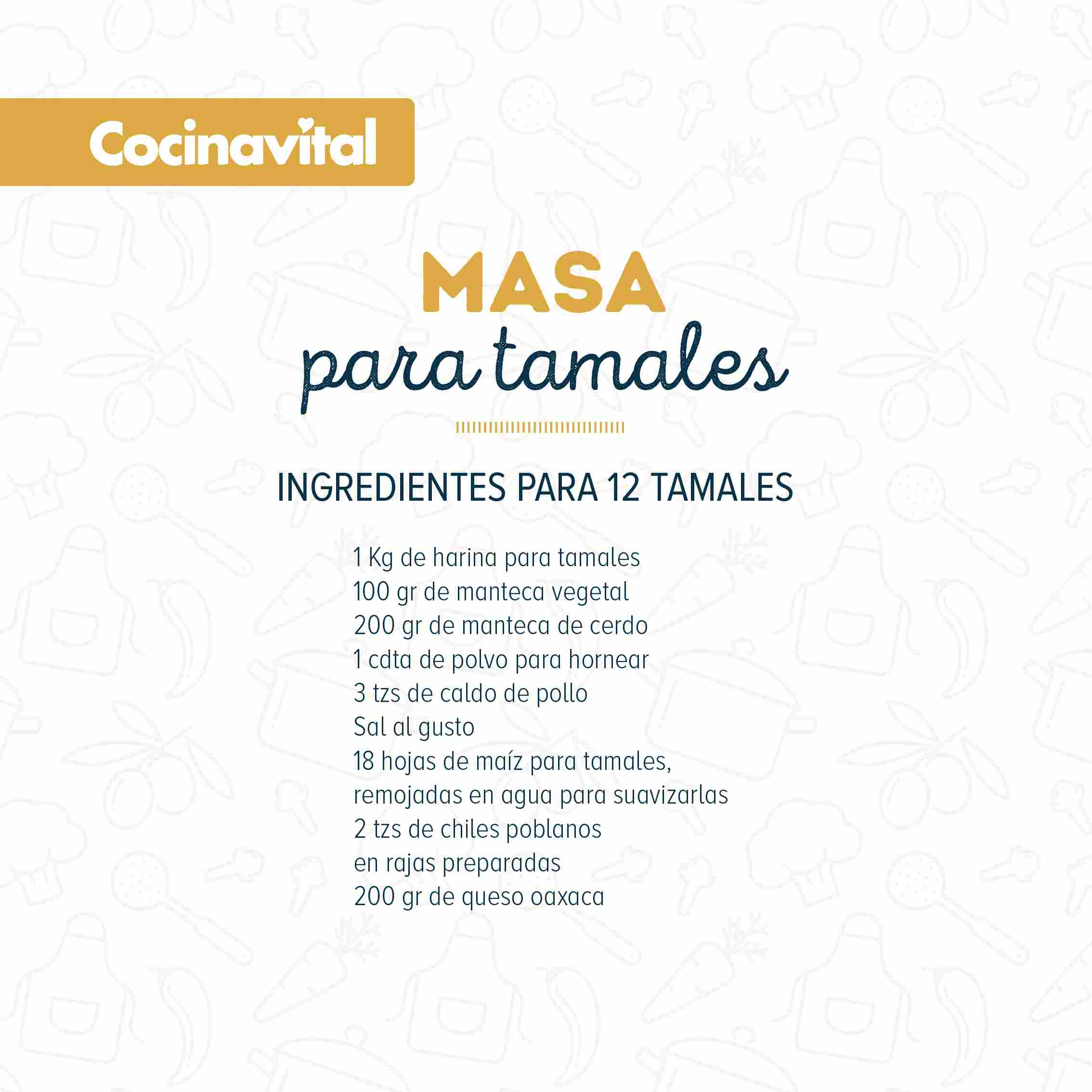 Ingredientes masa para tamales