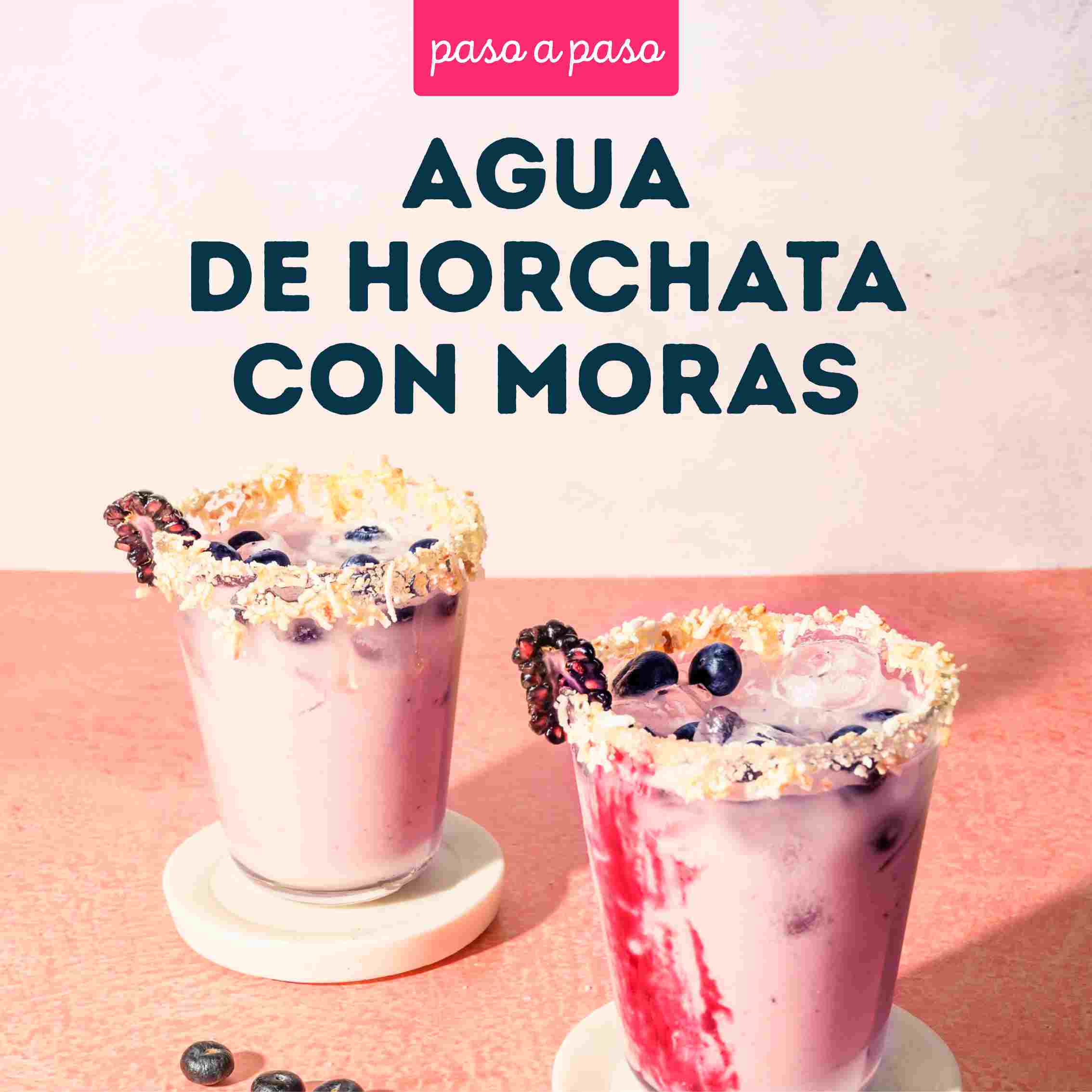 Receta Agua de horchata con moras