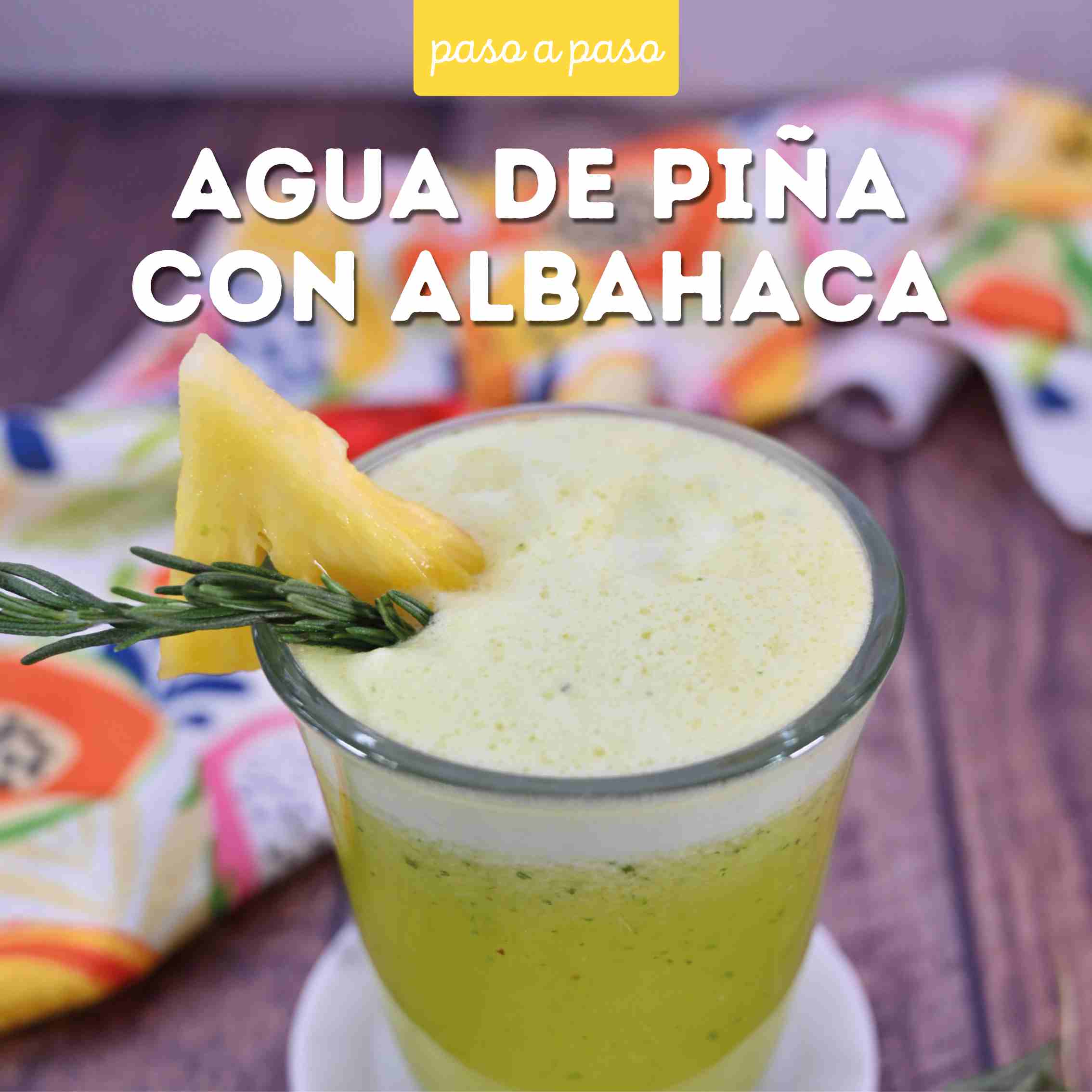 Receta Agua de piña con albahaca