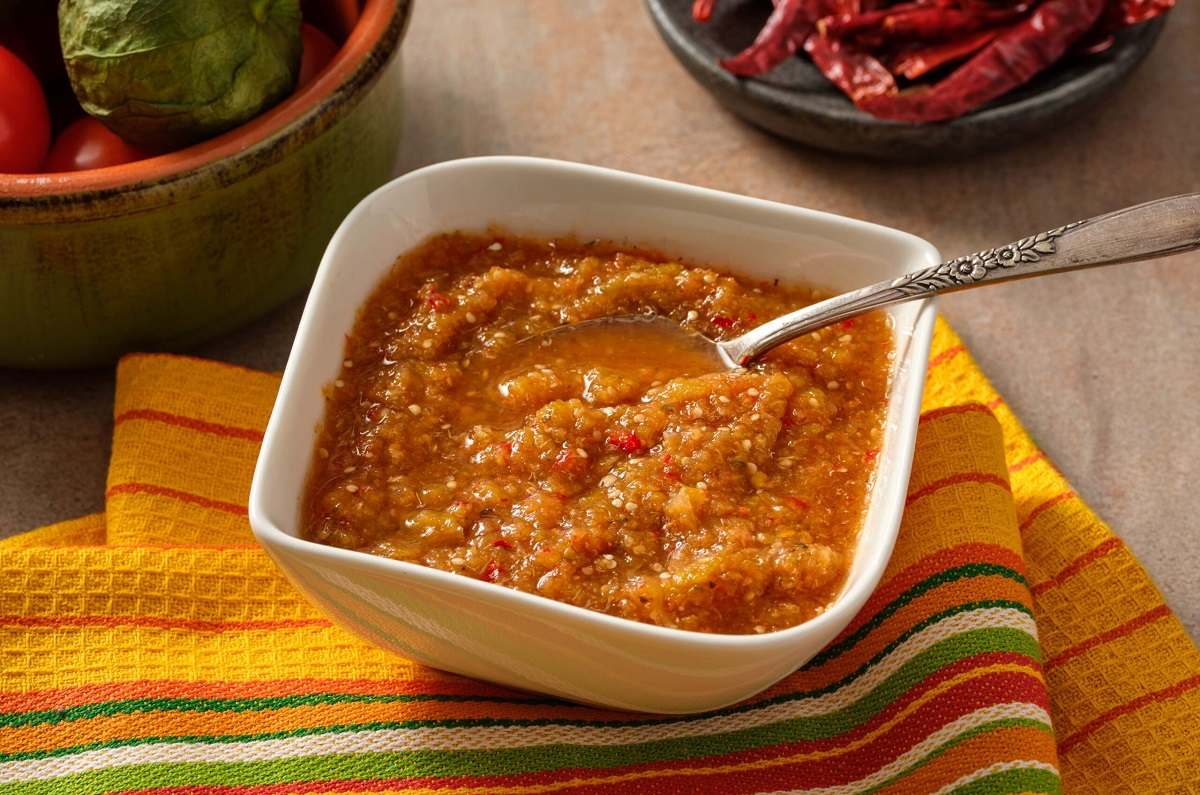 Salsa de piña con arándanos