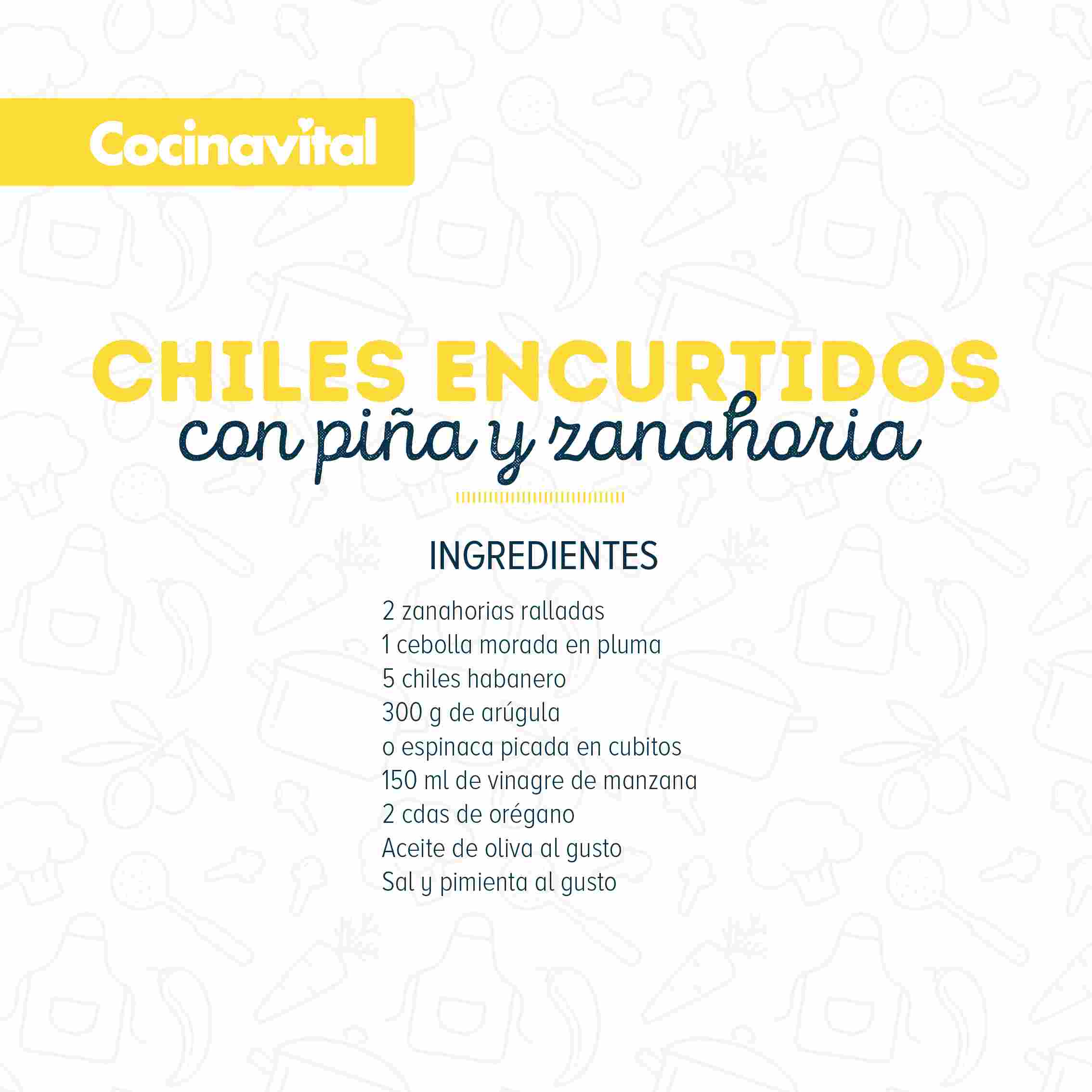 Ingredientes chiles encurtidos