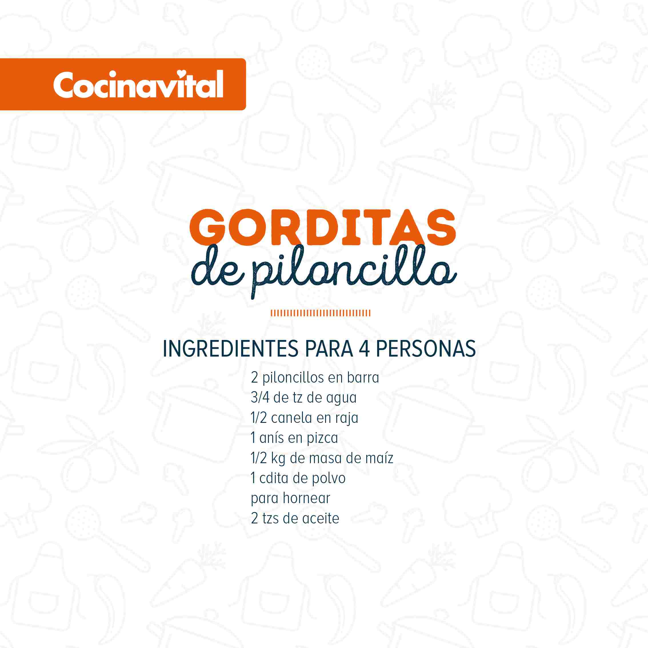 Ingredientes Gorditas de piloncillo