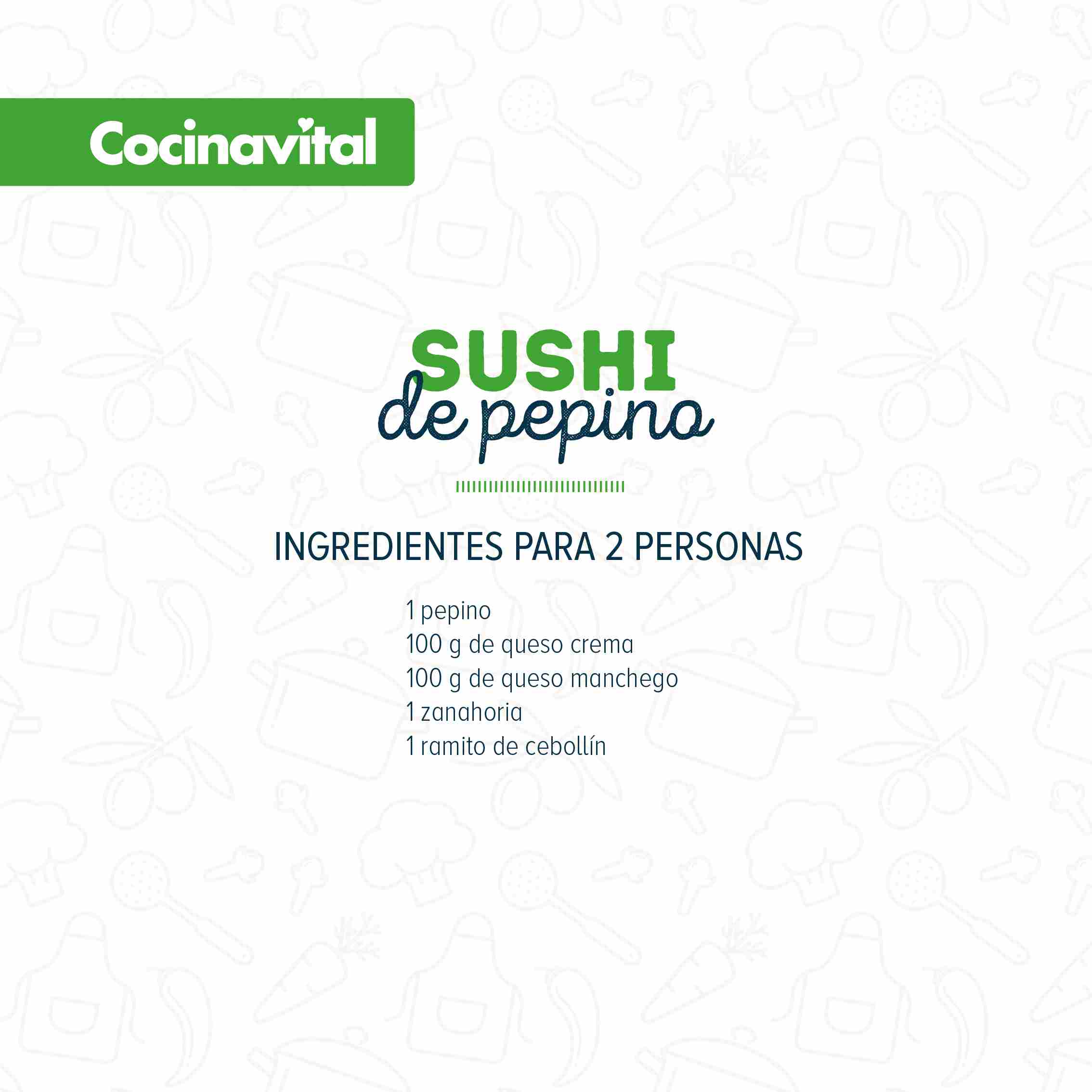 Ingredientes Sushi de pepino