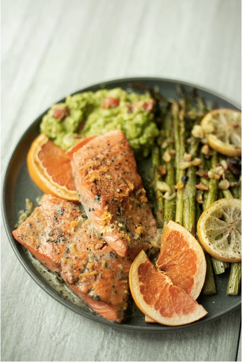 Salmón con toronja a la plancha