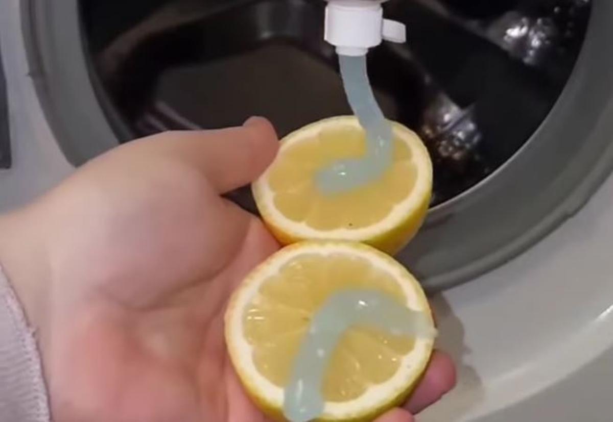 truco de la fruta en la lavadora