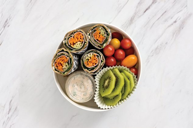 wrap de verduras desayunos para bajar niveles de glucosa