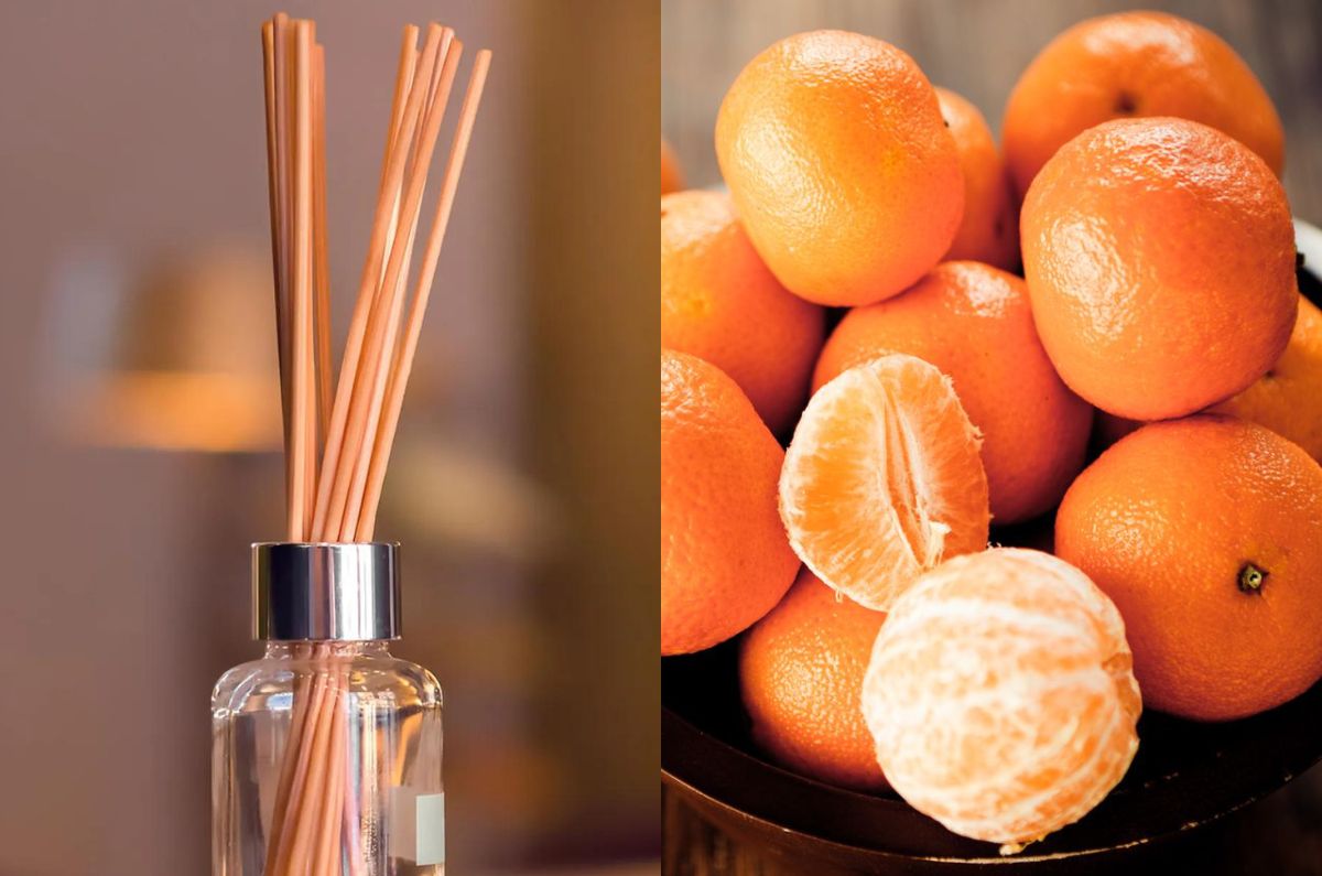 Aromatizante con cáscaras de mandarina