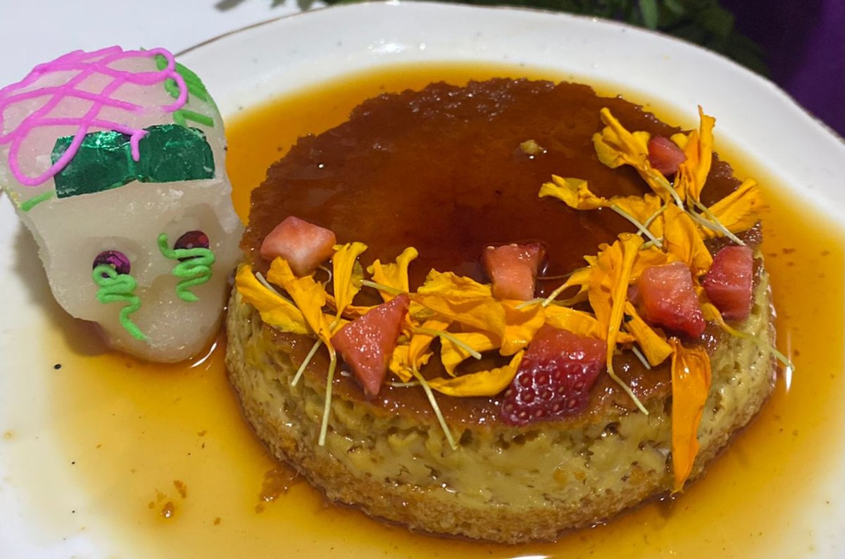 flan de flor de cempasúchil 