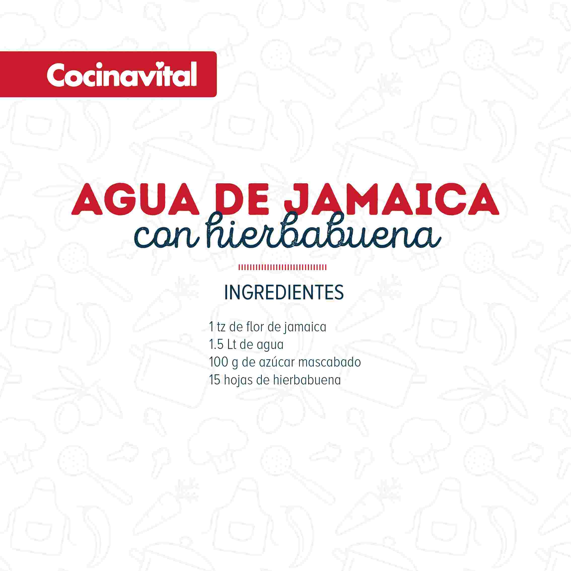 Ingredientes Agua de jamaica con hierbabuena