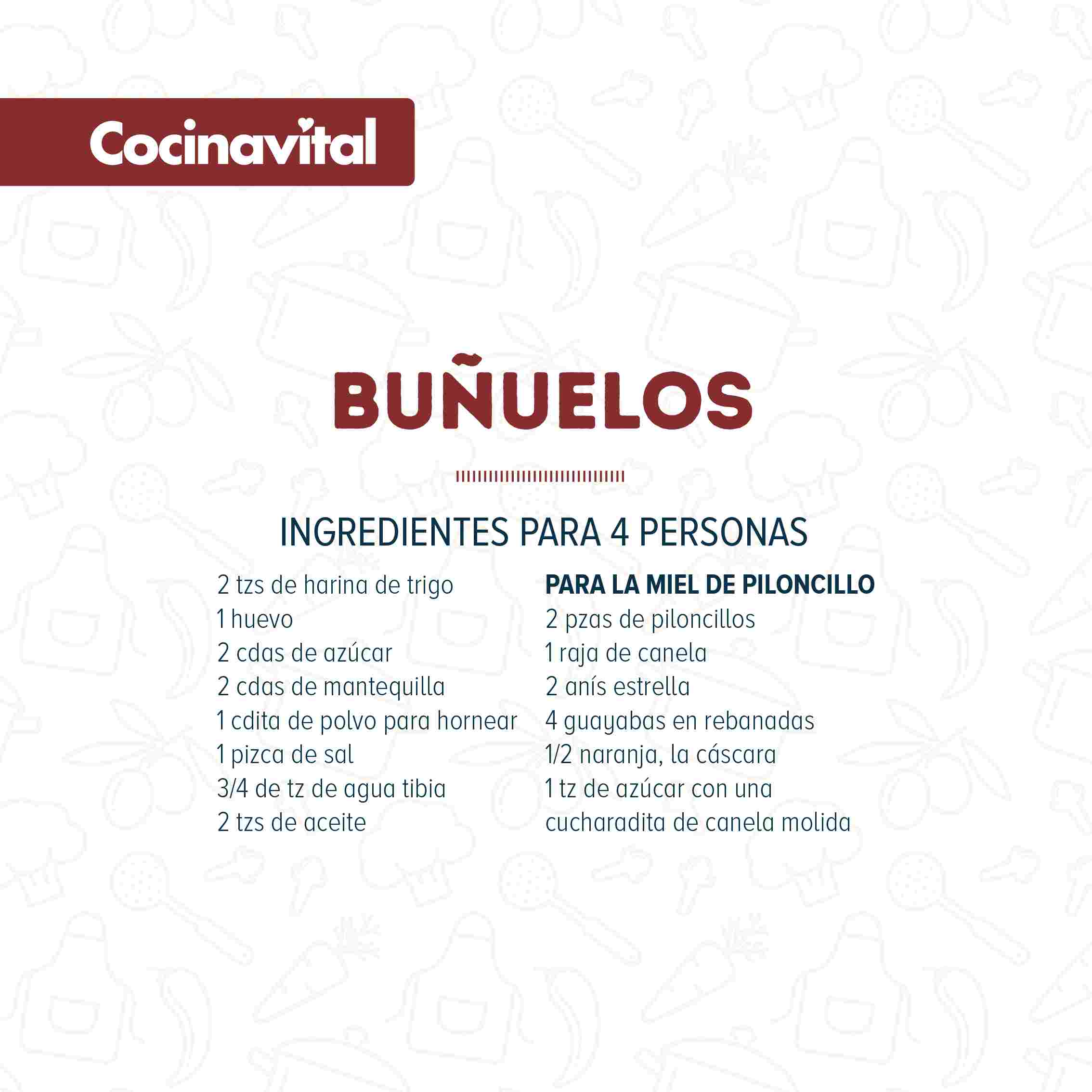 Ingredientes Buñuelos