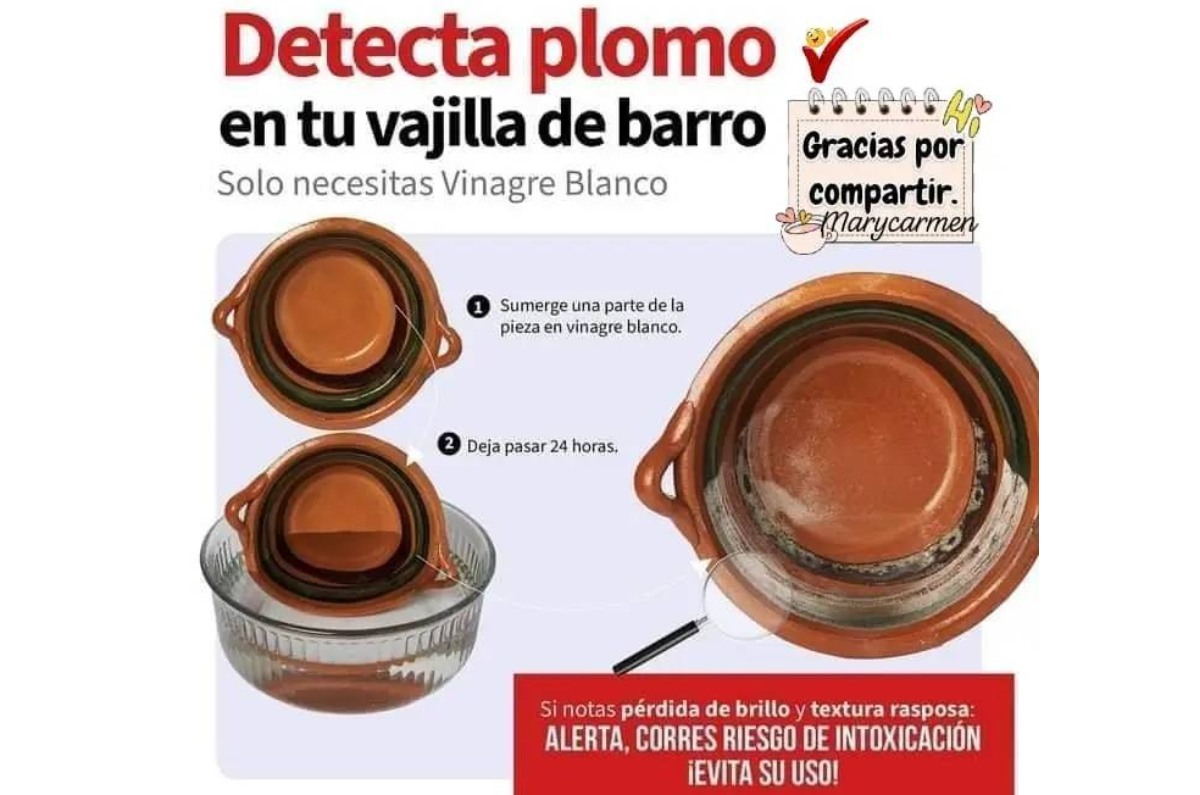 cómo detectar plomo en vajilla de barro