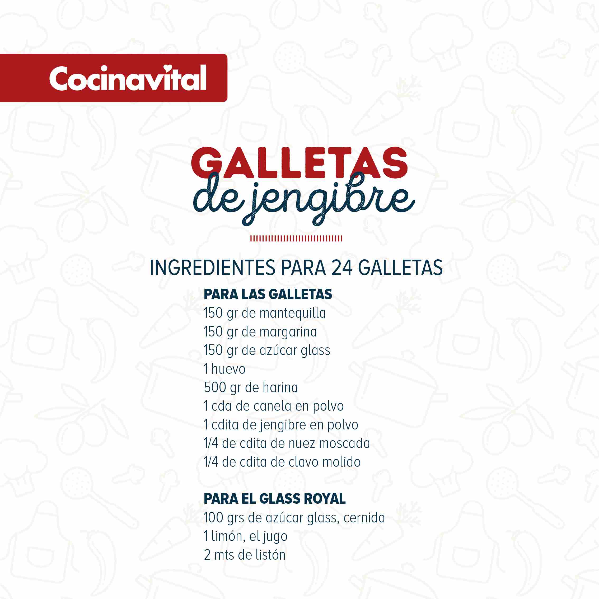 Ingredientes Galletas de Jengibre