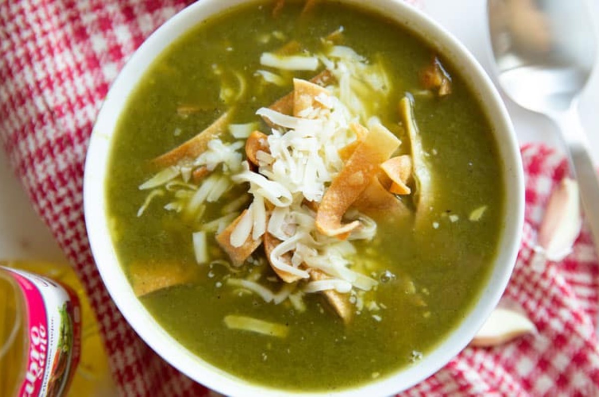 receta de sopa de tortilla verde
