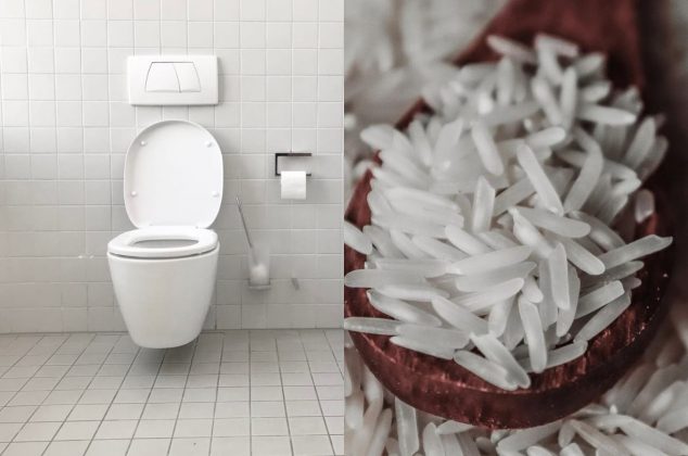 Truco del arroz crudo para eliminar la humedad y malos olores del baño 