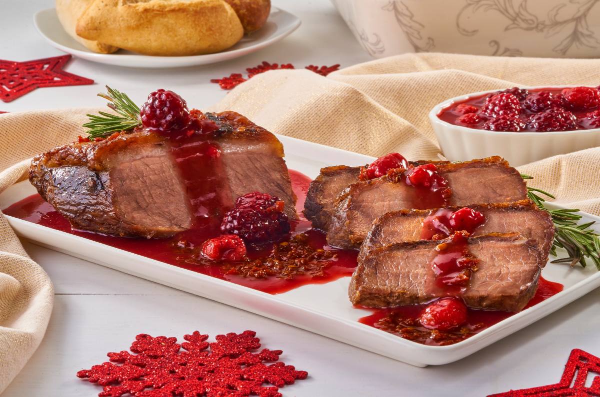 bisket en salsa de frutos rojos recetas navideñas picosas