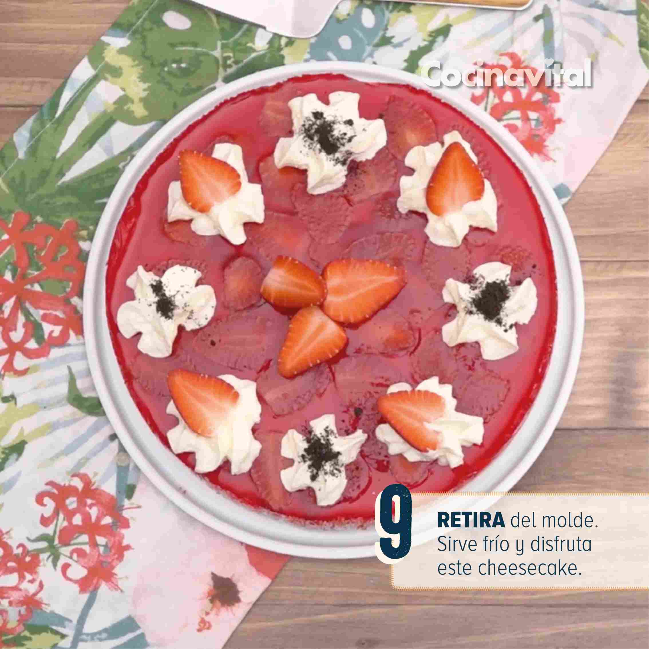 Disfruta este cheesecake de fresa