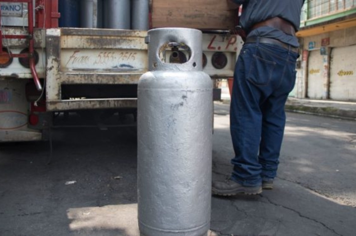 tanque de gas durante el frío