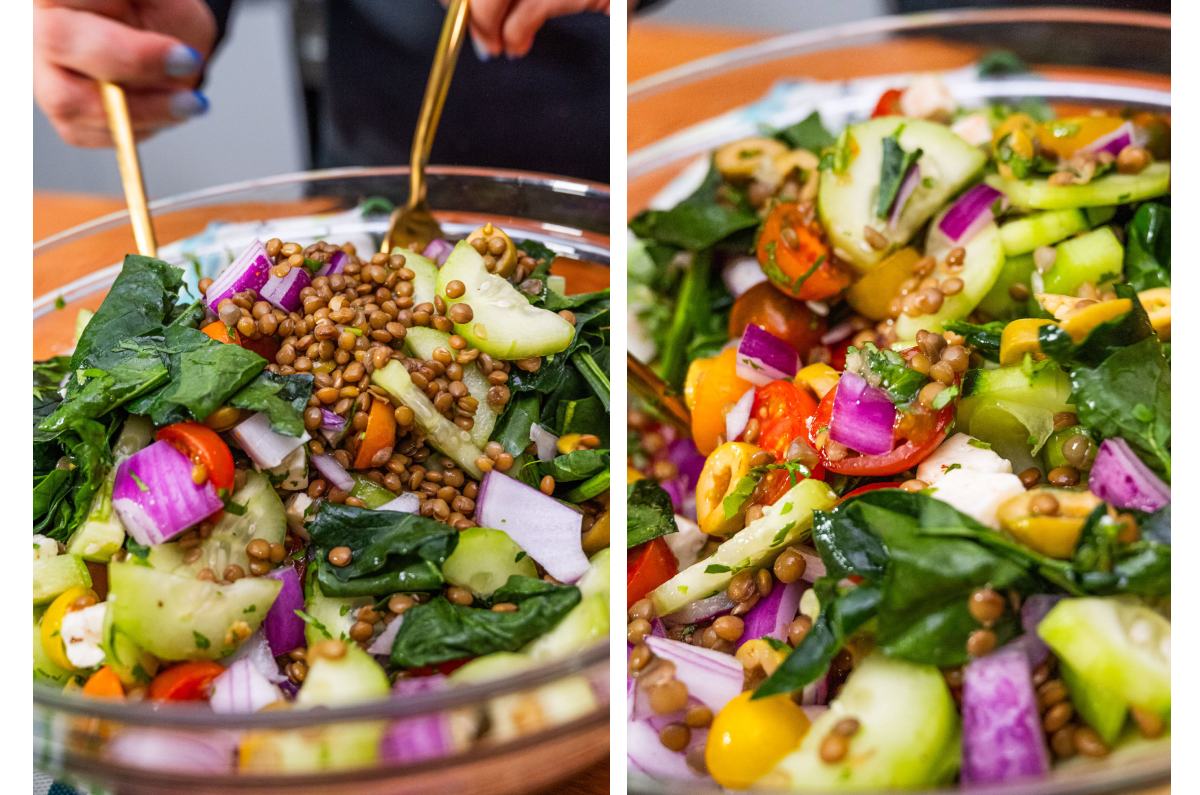 Ensalada de lentejas con espinaca, receta deliciosa y saludable 1