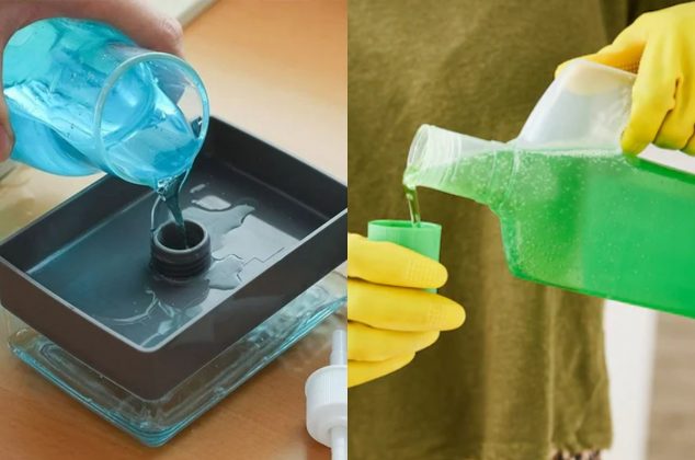 Diferencias entre el jabón para trastes verde y azul