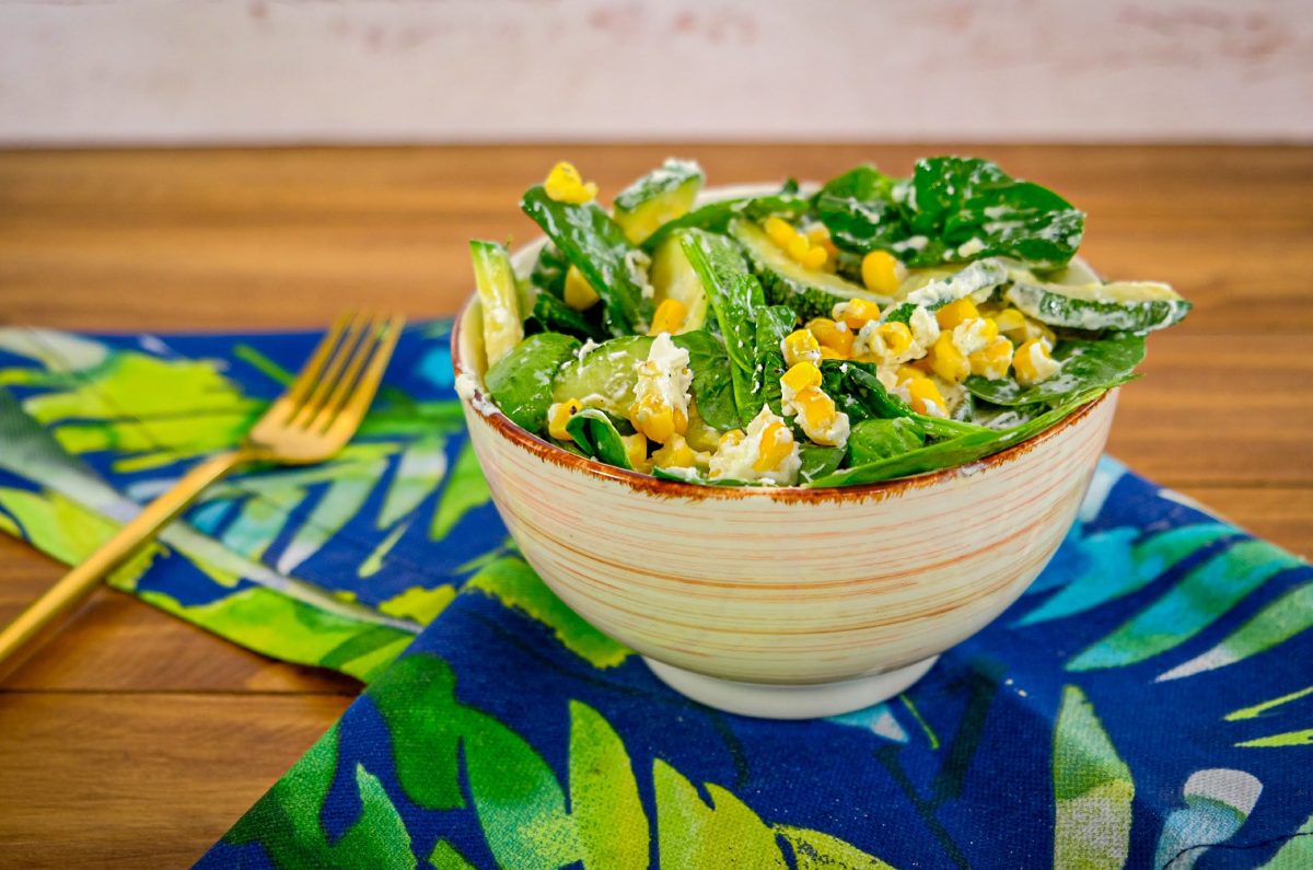 ensalada de calabacitas con espinacas