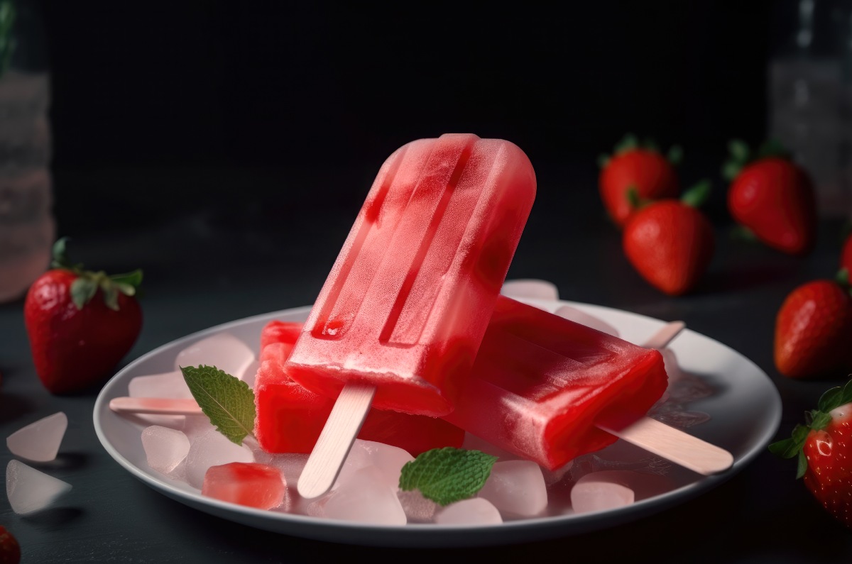 Prepara estas ricas paletas de hielo de Jamaica con fresas para la temporada 0