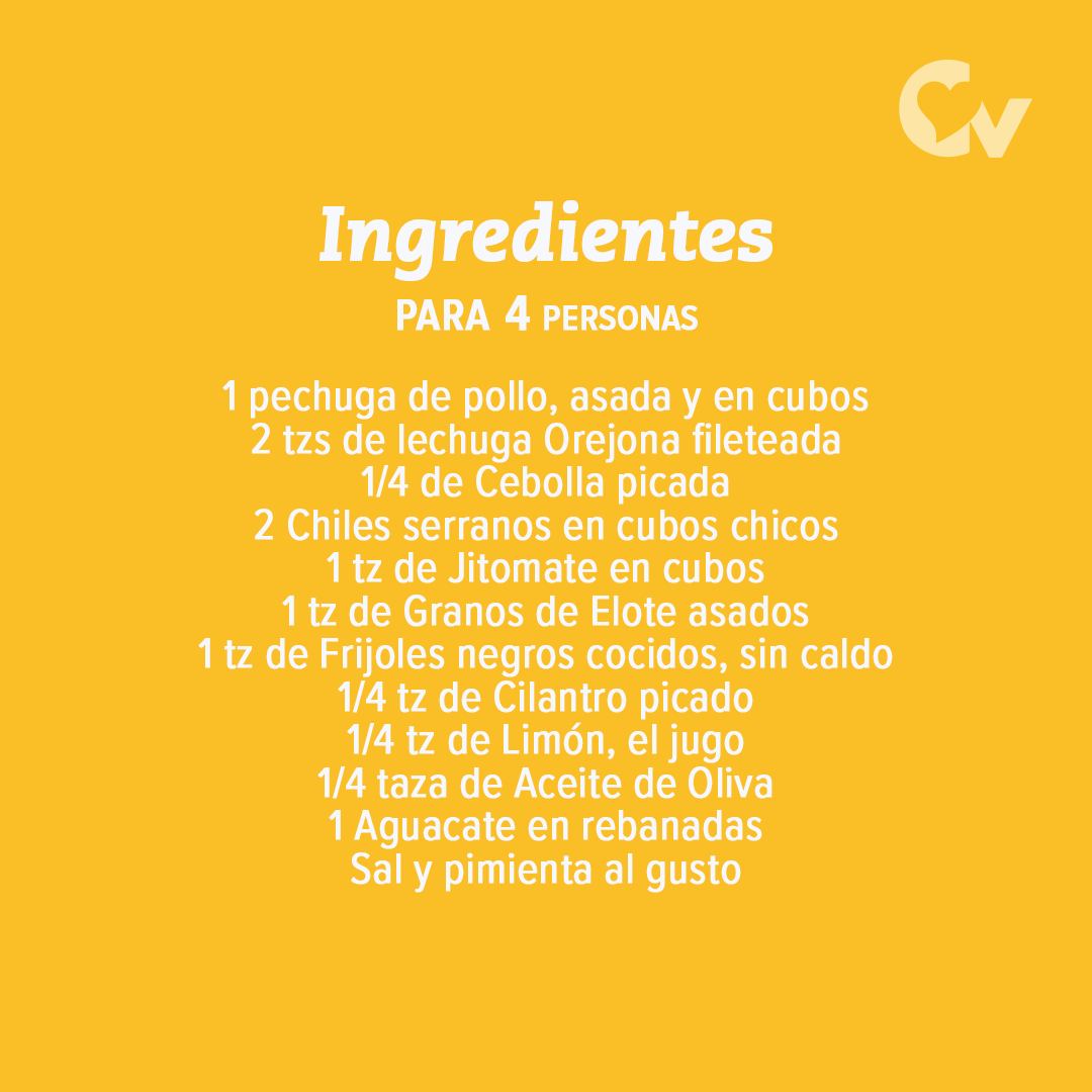 Ingredientes ensalada mexicana