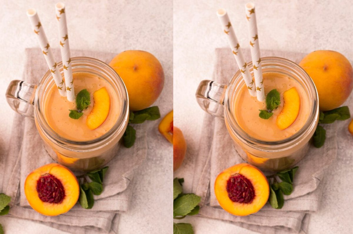 Prepara este deliciosa licuado de durazno y naranja, ¡perfecto para el desayuno!