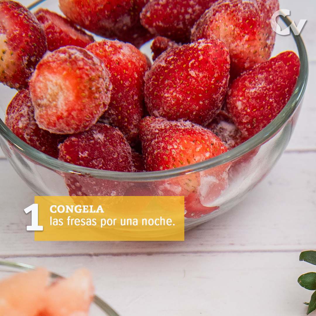Congela las fresas