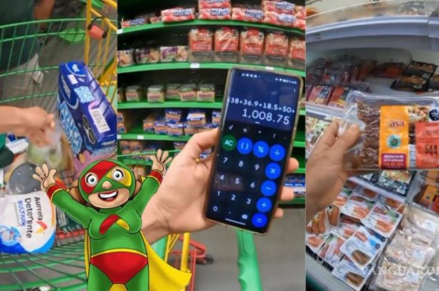 Familia hace mandado con mil pesos en Aurrera y genera polémica por estas razones