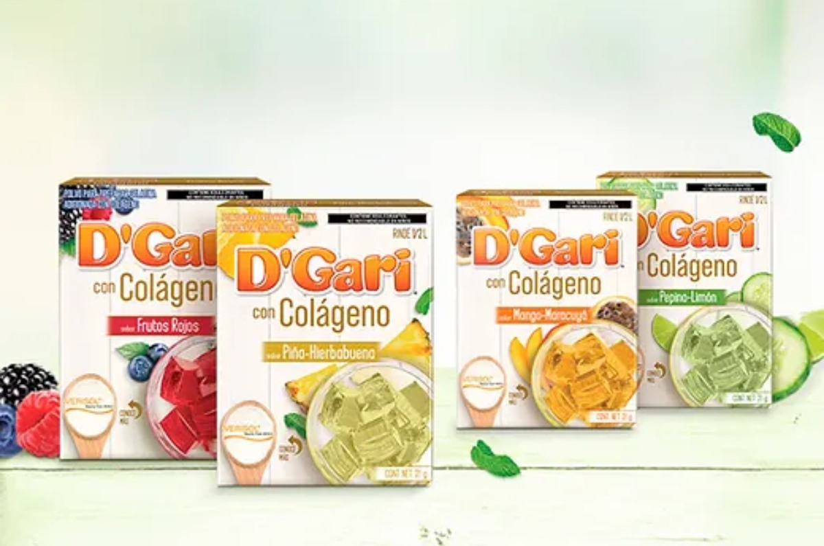 En segundo y tercer lugar se ubican dos presentaciones de la marca D’Gari para hacer gelatina de leche.