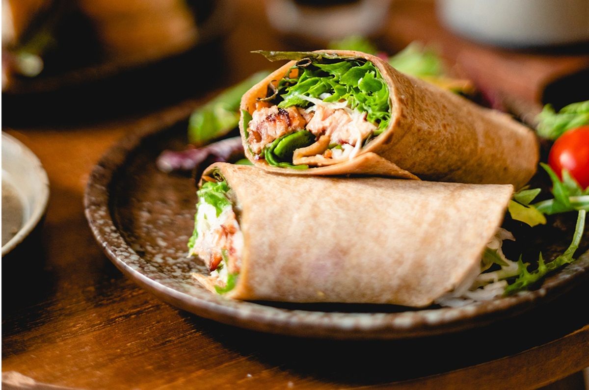 Receta de wrap saludable de jamón de pavo