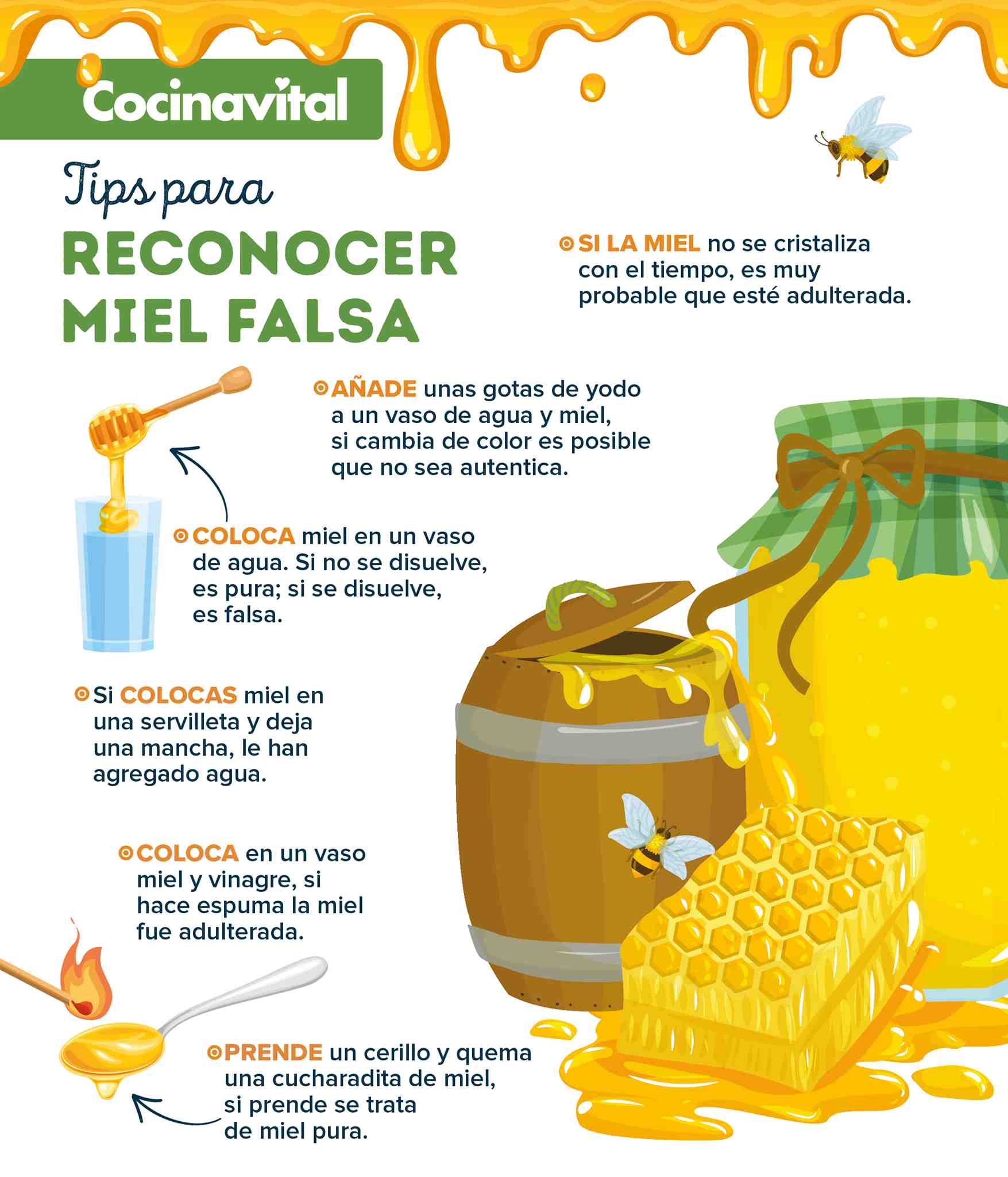 truco para identificar miel pura 