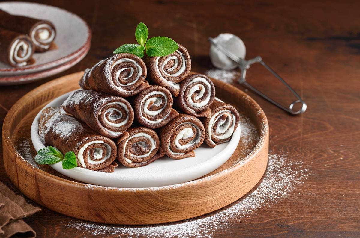 Crepas dulces de chocolate con cardamomo