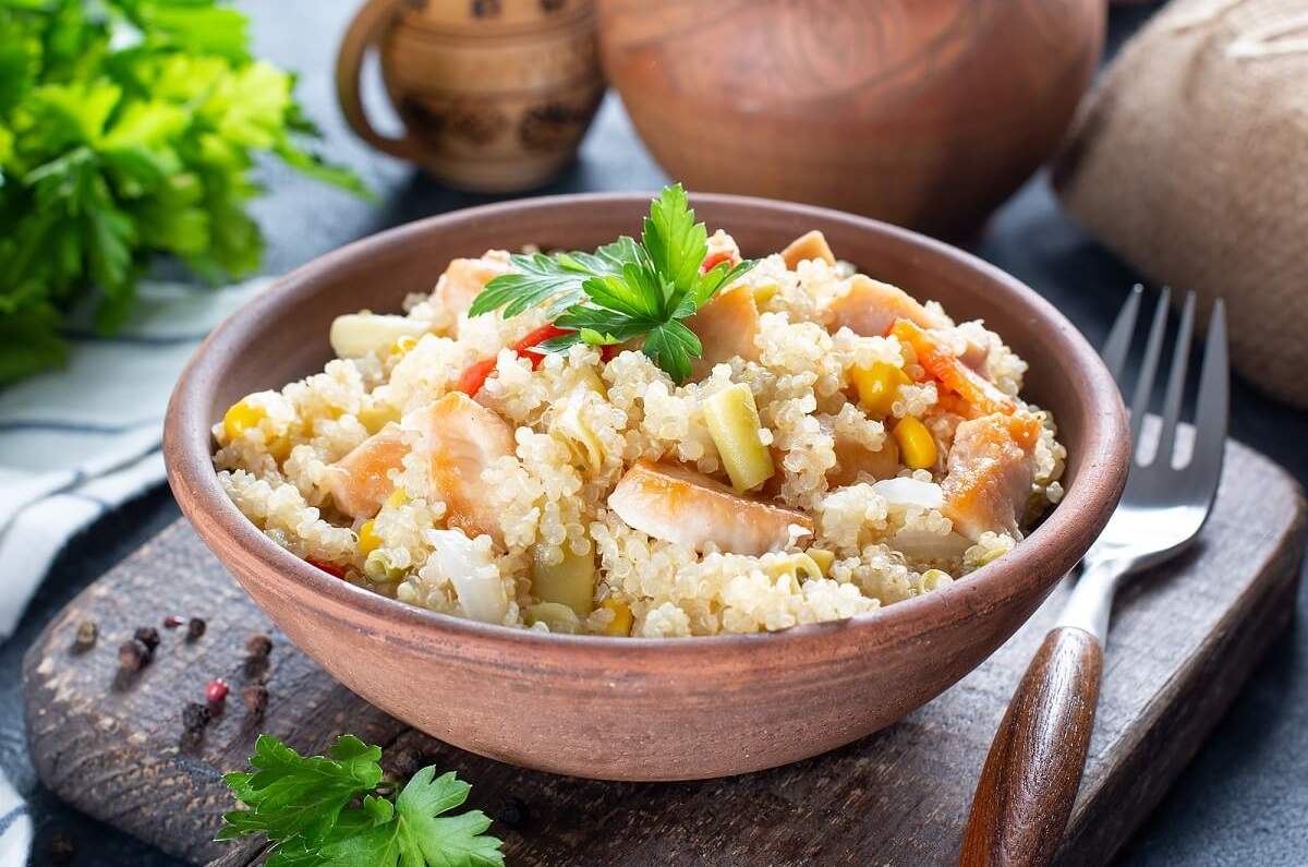 Ensalada de quinoa cocida