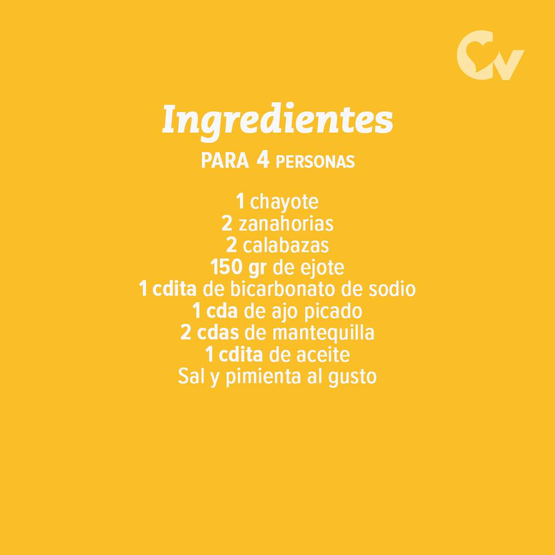 Ingredientes Verduras a la mantequilla
