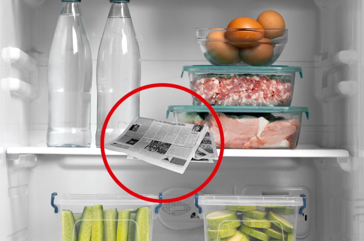 poner periódico dentro del refrigerador