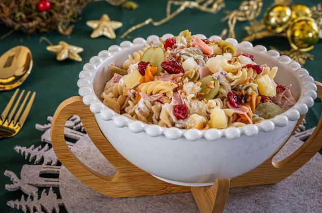 Receta de pasta navideña con uvas y arándanos