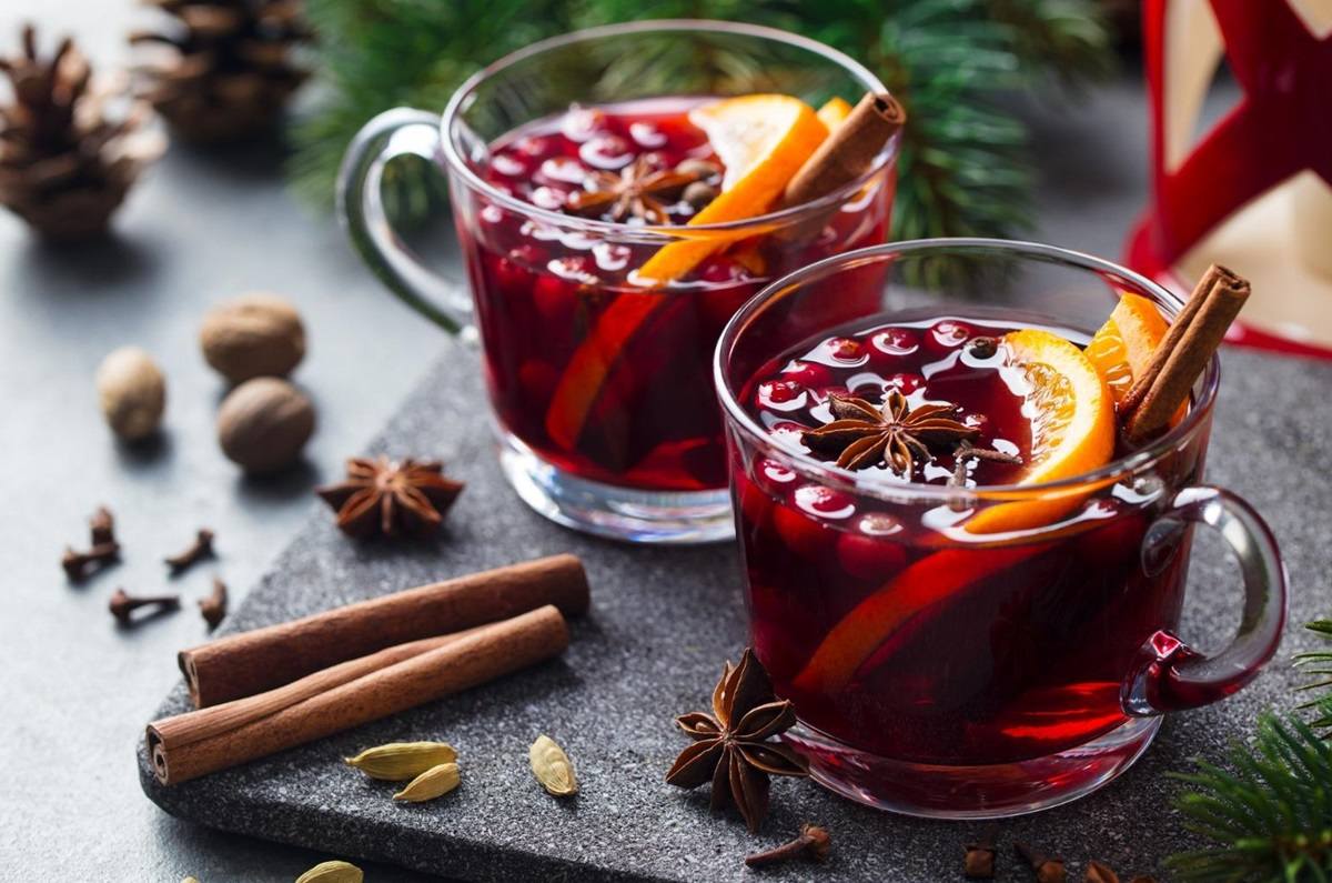 Ponche de vino con arándanos
