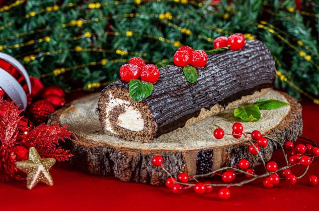 Tronco Navideño de Chocolate, receta para Navidad